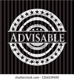 Advisable silvery shiny badge