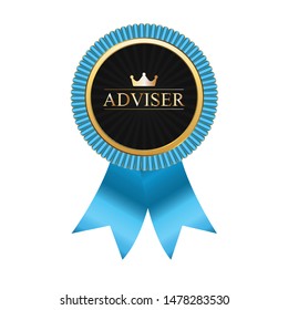 Advise golden badge or emblem