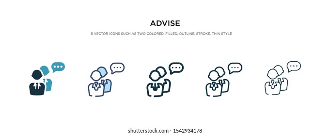 advise icon in different style vector illustration. two color and black advise vector icons designed in filled, outline, line and stroke style can be used for web, mobile, ui