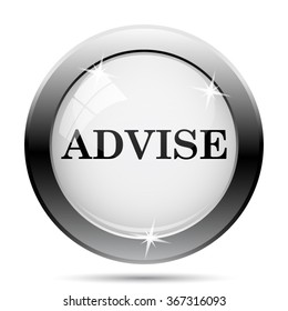 Advise icon. Internet button on white background. EPS10 vector.