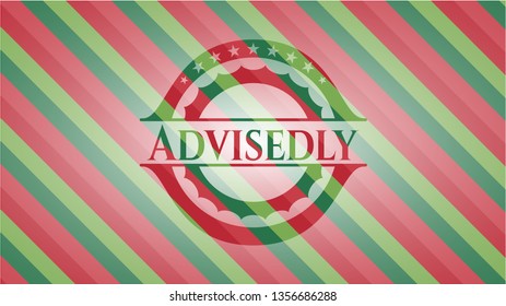 Advisedly christmas colors emblem.