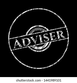 Adviser chalk emblem. Vector Illustration. Detailed.