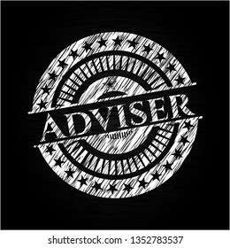 Adviser chalk emblem written on a blackboard