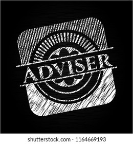 Adviser with chalkboard texture