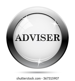 Adviser icon. Internet button on white background. EPS10 vector.
