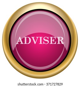 Adviser icon. Internet button on white background. EPS10 vector.
