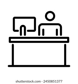 Icono Asesor. Estilo de esquema. Vector. Aislar sobre fondo blanco.