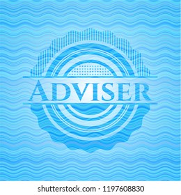 Adviser light blue water emblem.