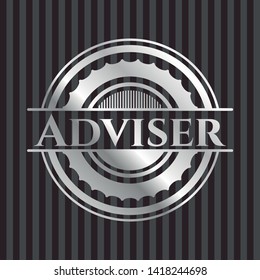 Adviser silver badge. Vector Illustration. Mosaic.