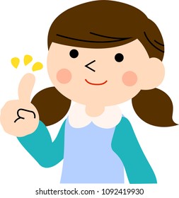 Advising girl with pigtails 2