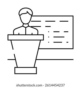 advisor business consultant line icon vector. advisor business consultant sign. isolated contour symbol black illustration