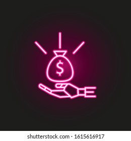 Advisor earning neon style icon. Simple thin line, outline vector of robo icons for ui and ux, website or mobile application