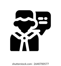 advisor glyph icon. Strong and solid vector icon for websites, mobile interfaces, presentations, and visual branding. High quality and easy to edit.