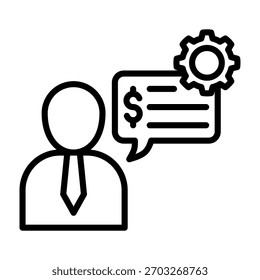 Ilustração de vetor de design de linha de ícone do Consultor
