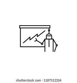 Advisor instructive report concept line icon. Simple element illustration. Advisor instructive report concept outline symbol design from Robot set. Can be used for web and mobile