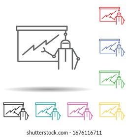 Advisor instructive report concept line multi color set icon. Simple thin line, outline of robo icons for ui and ux, website or mobile application