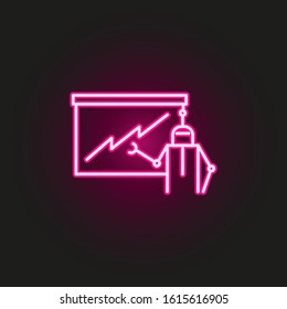 Advisor instructive report neon style icon. Simple thin line, outline vector of robo icons for ui and ux, website or mobile application