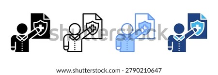 Advisor Insurance icon set multiple style collection
