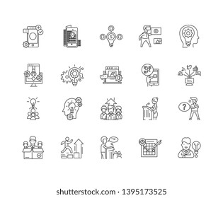 Advisor line icons, signs, vector set, outline illustration concept 