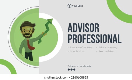 Plantilla de diseño de banner de panorama profesional de Asesor. 