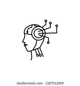 Advisor robot machine concept line icon. Simple element illustration. Advisor robot machine concept outline symbol design from Robot set. Can be used for web and mobile