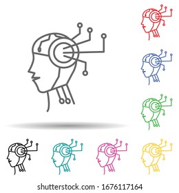 Advisor robot machine concept line multi color set icon. Simple thin line, outline of robo icons for ui and ux, website or mobile application