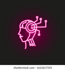 Advisor robot machine neon style icon. Simple thin line, outline vector of robo icons for ui and ux, website or mobile application