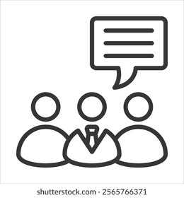 Advisor Team Icon Vector Illustration Outline Style