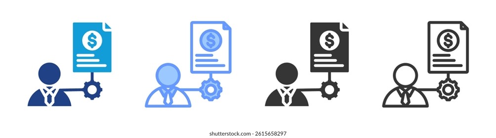 Advisors icon set multiple style collection
