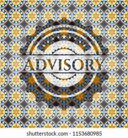 Advisory arabesque emblem. arabic decoration.