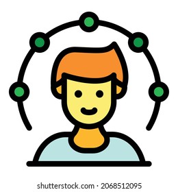 Icono de agente de asesoramiento. Barra de sugerencias de contorno icono de vector color plano aislado