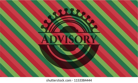 Advisory christmas colors emblem.