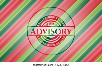 Advisory christmas colors style badge.