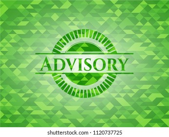 Advisory green mosaic emblem