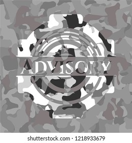Advisory grey camo emblem