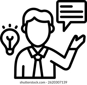 Ilustración vectorial de línea de ícono de asesoramiento