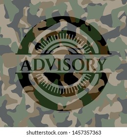Advisory on camo pattern. Vector Illustration. Detailed.