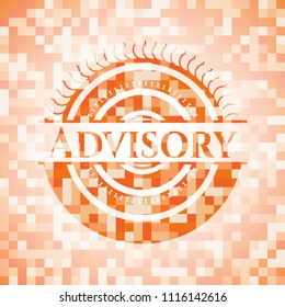 Advisory orange mosaic emblem