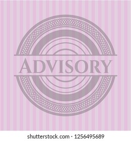 Advisory pink emblem. Retro
