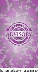 Advisory pink and purple on camouflaged pattern. Vector Illustration. Detailed. 