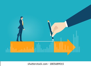   Concepto de asesoramiento y seguridad. La mano de un hombre de negocios ayuda a resolver el problema. Nuevos negocios, empezar.  Ilustración del concepto de negocio.