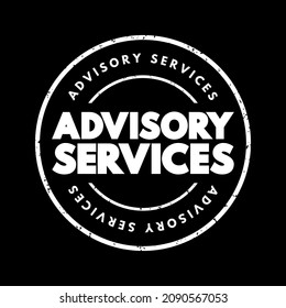 Sello de texto de Servicios de asesoramiento, antecedentes de concepto de negocio