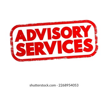 Sello de texto de Servicios de asesoramiento, antecedentes de concepto de negocio