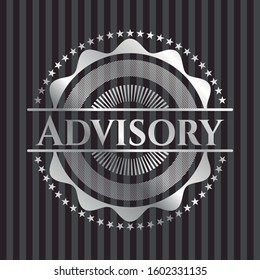 Advisory silver emblem. Vector Illustration. Mosaic.