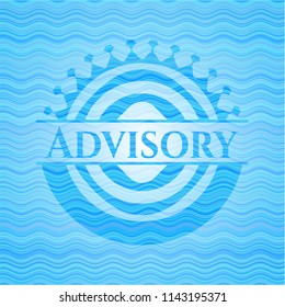 Advisory water representation emblem.