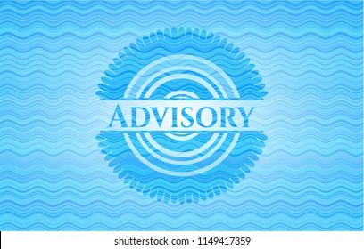 Advisory water wave representation badge.