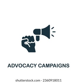 Advocacy campaigns icon. Monochrome simple sign from charity and non-profit collection. Advocacy campaigns icon for logo, templates, web design and infographics.