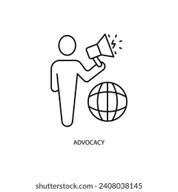 advocacy concept line icon. Simple element illustration. advocacy concept outline symbol design.