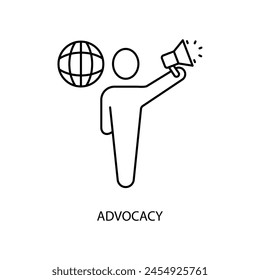 advocacy concept line icon. Simple element illustration. advocacy concept outline symbol design.