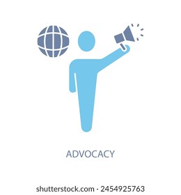 advocacy concept line icon. Simple element illustration. advocacy concept outline symbol design.